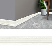 Uqiangy Peel and Stick Trim Molding Wallpaper Border Wall Panels Molding Trim Self-Adhesive Skirting Line 3D Wall Sticker Baseboard Strips for Bathroom Kitchen 230 x 8 cm(White)
